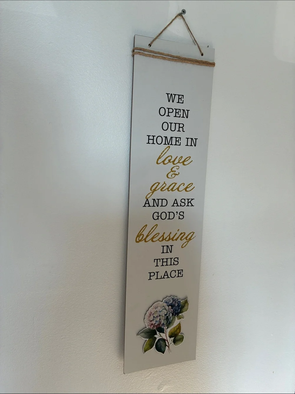 NWT- We Open Our Home In Love & Grace And Ask God’s Blessing In This Place Sign